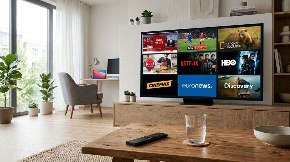Télécommande et écran de télévision moderne pour choisir son abonnement IPTV